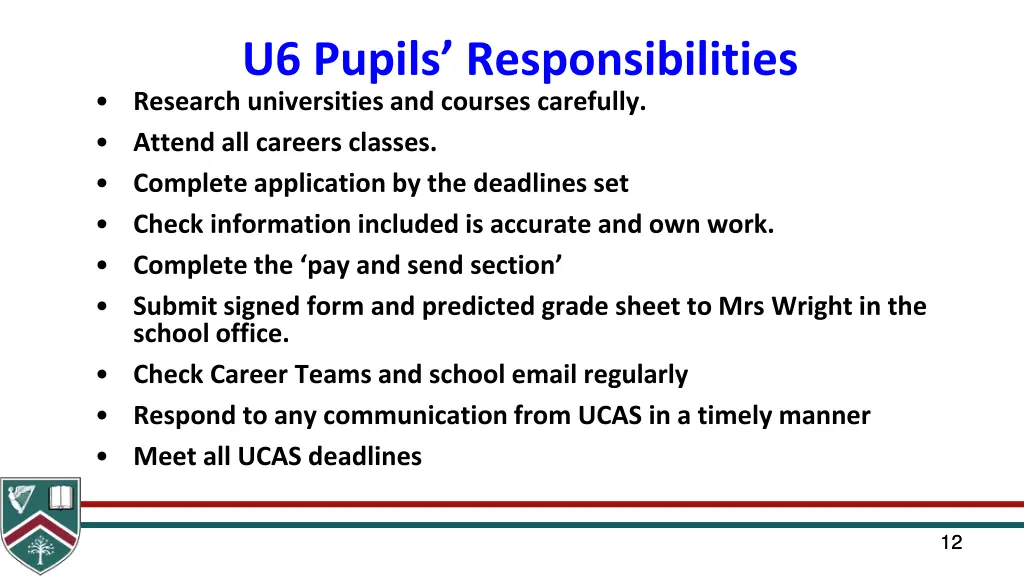 u6 pupils responsibilities research universities