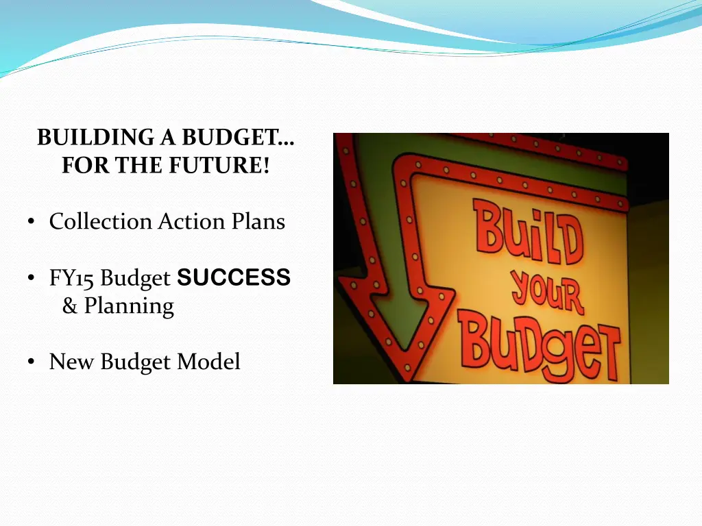 building a budget for the future