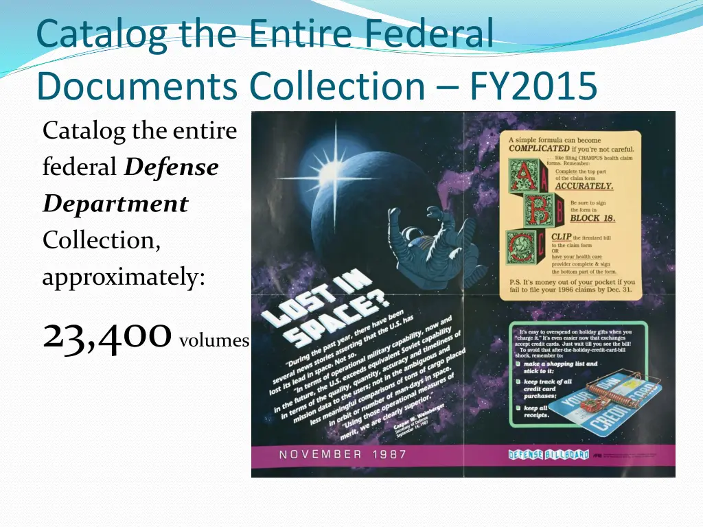 catalog the entire federal documents collection