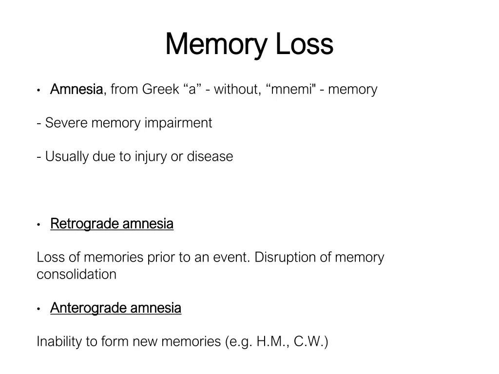 memory loss memory loss