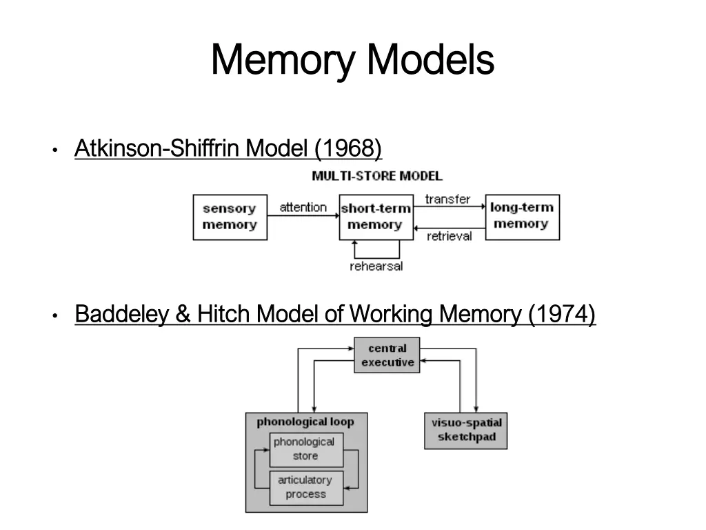 memory models memory models