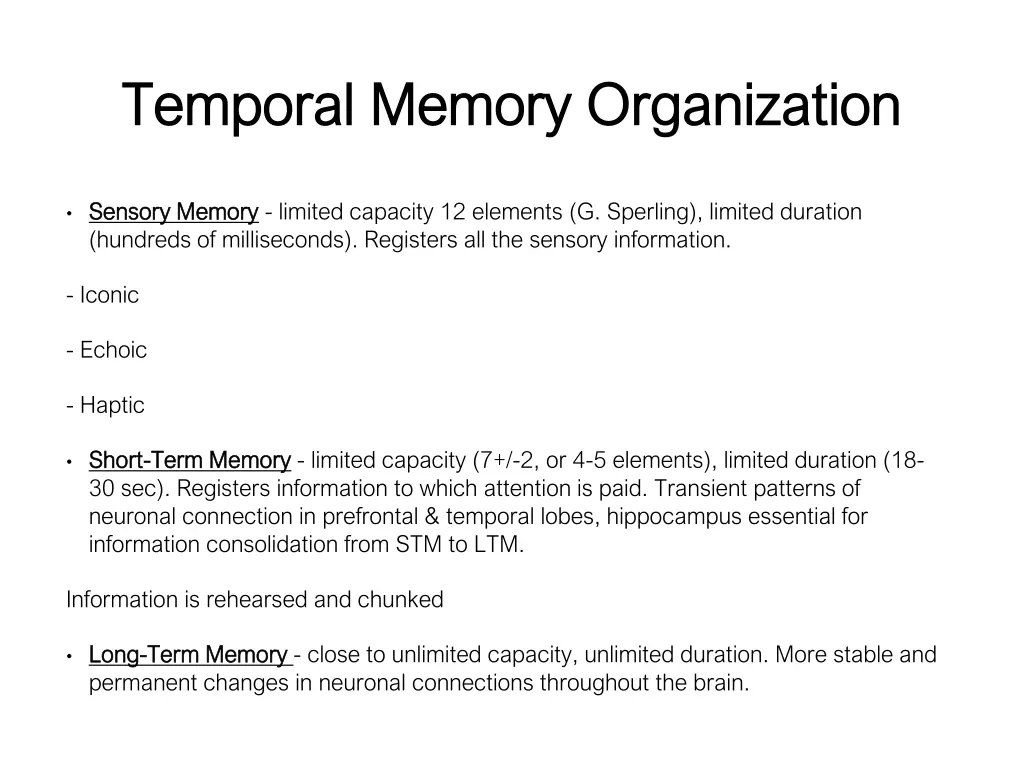 temporal memory organization temporal memory