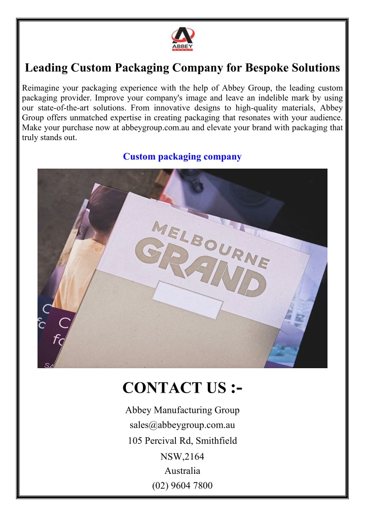 leading custom packaging company for bespoke