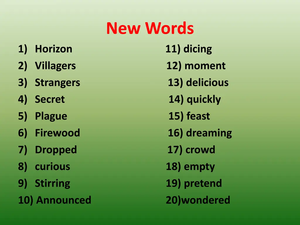 new words