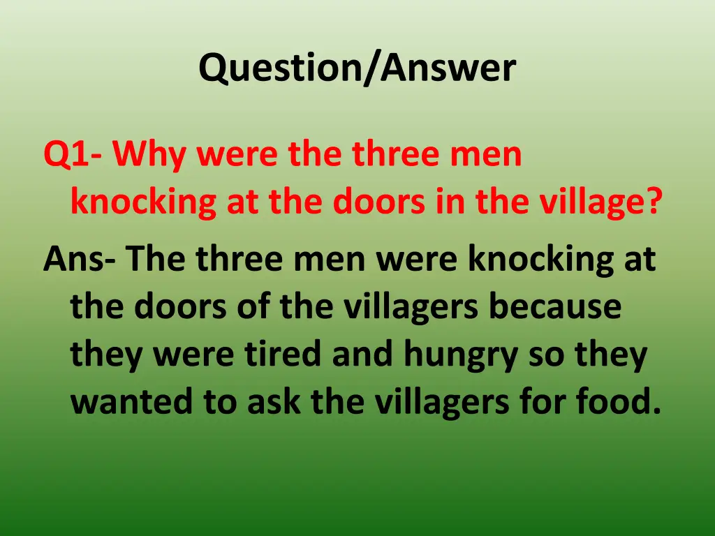question answer