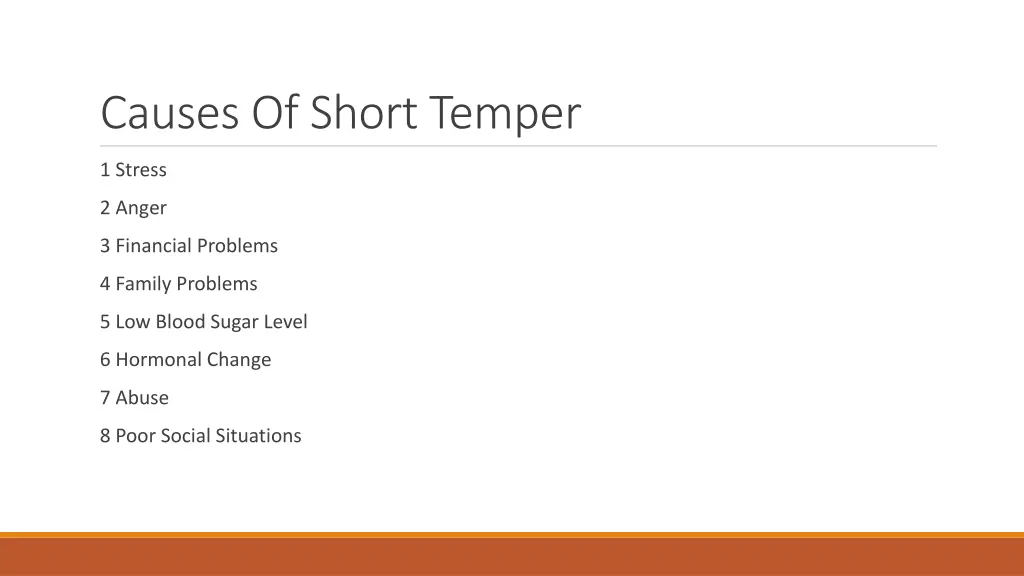 causes of short temper