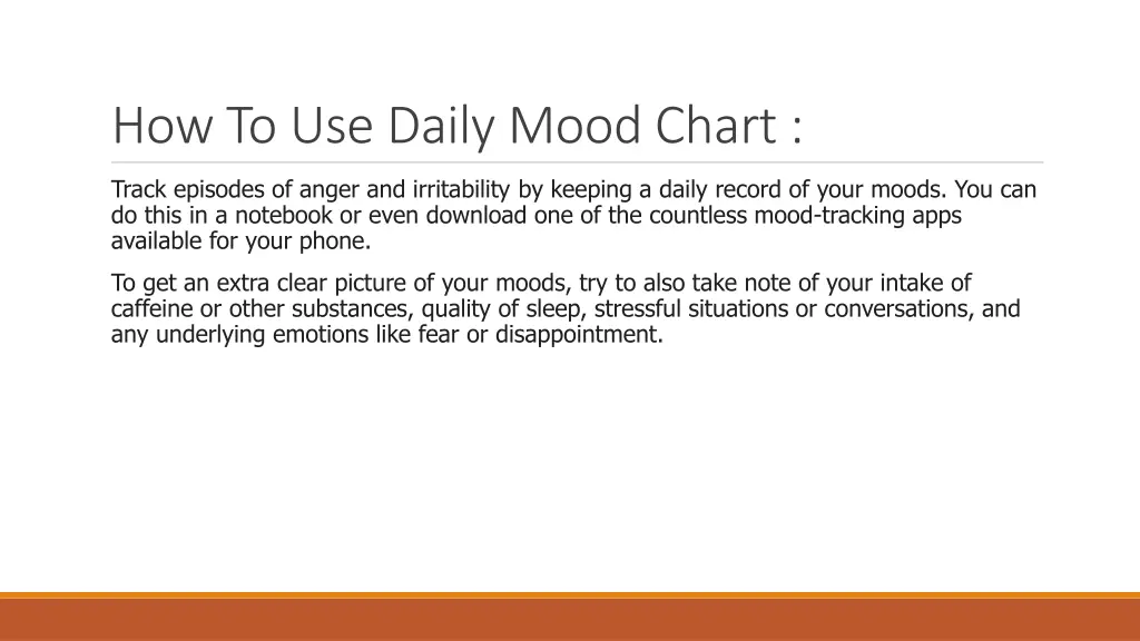 how to use daily mood chart