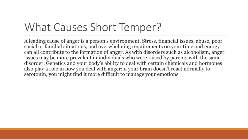 what causes short temper