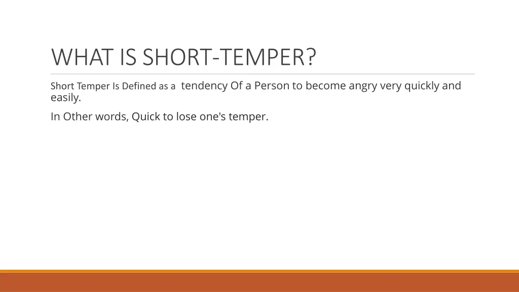 what is short temper