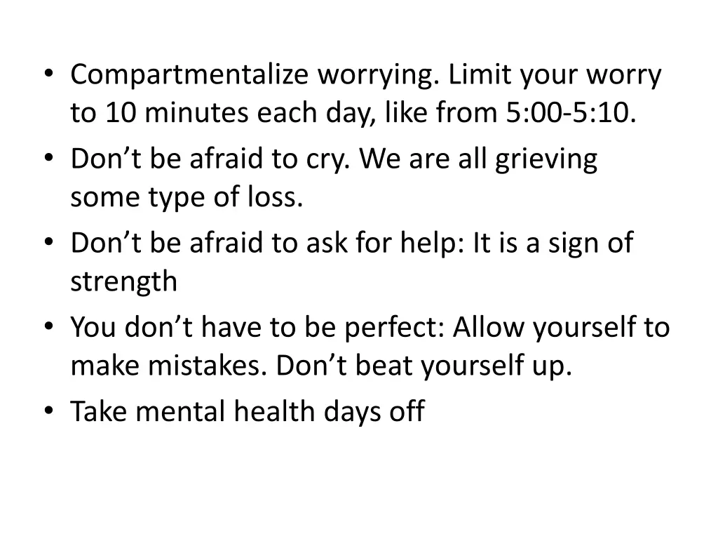 compartmentalize worrying limit your worry