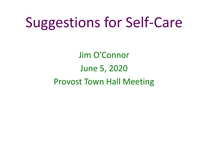 suggestions for self care