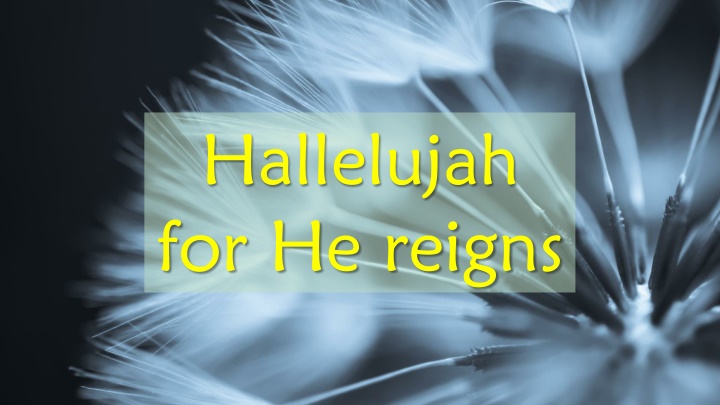hallelujah for he reigns