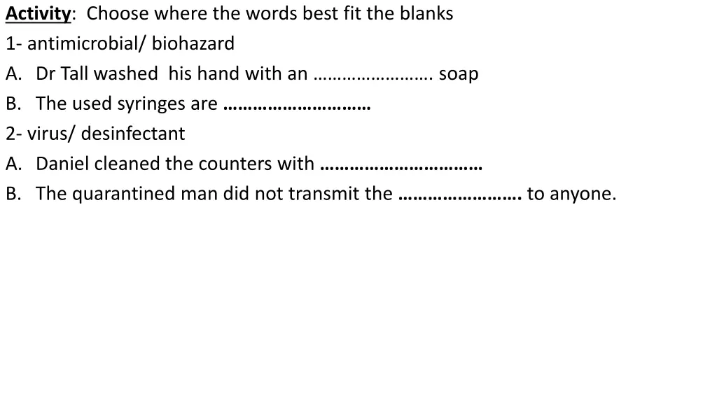 activity choose where the words best