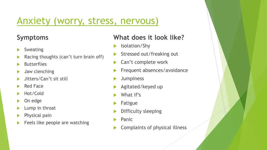 anxiety worry stress nervous