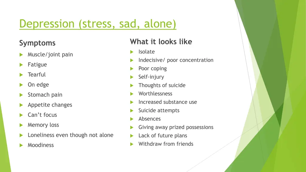 depression stress sad alone