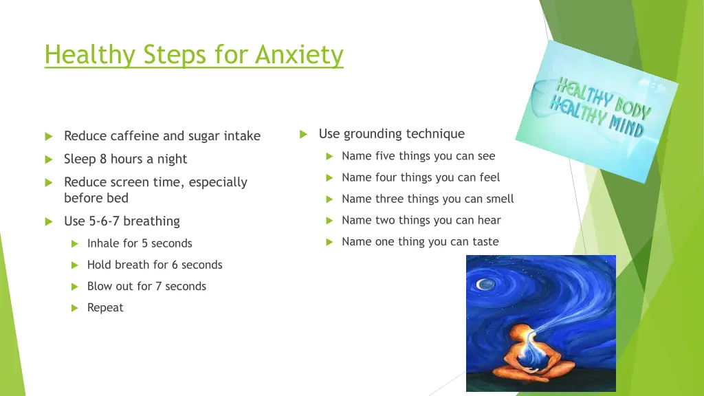 healthy steps for anxiety