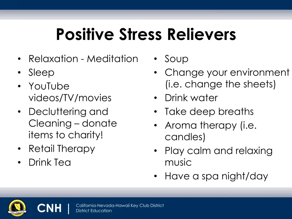 positive stress relievers