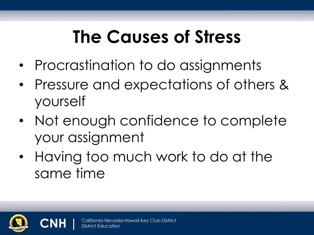 the causes of stress