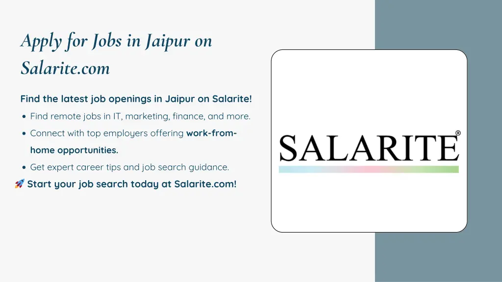 apply for jobs in jaipur on salarite com