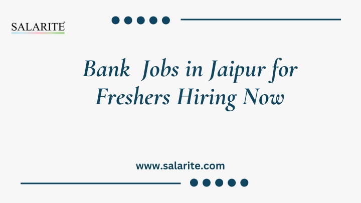 bank jobs in jaipur for freshers hiring now