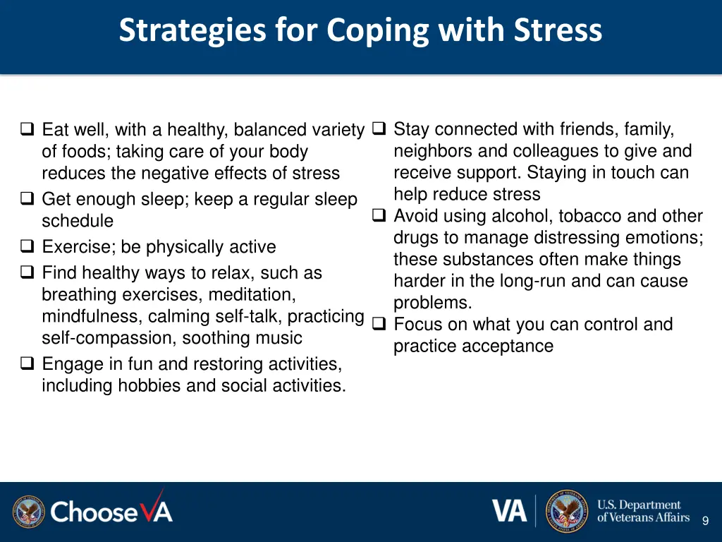 strategies for coping with stress