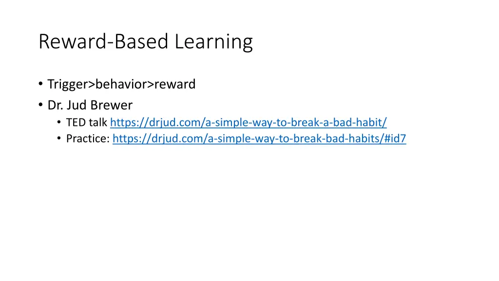 reward based learning