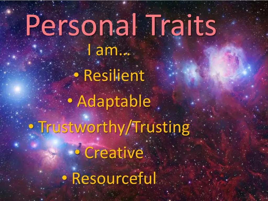 personal traits i am resilient adaptable