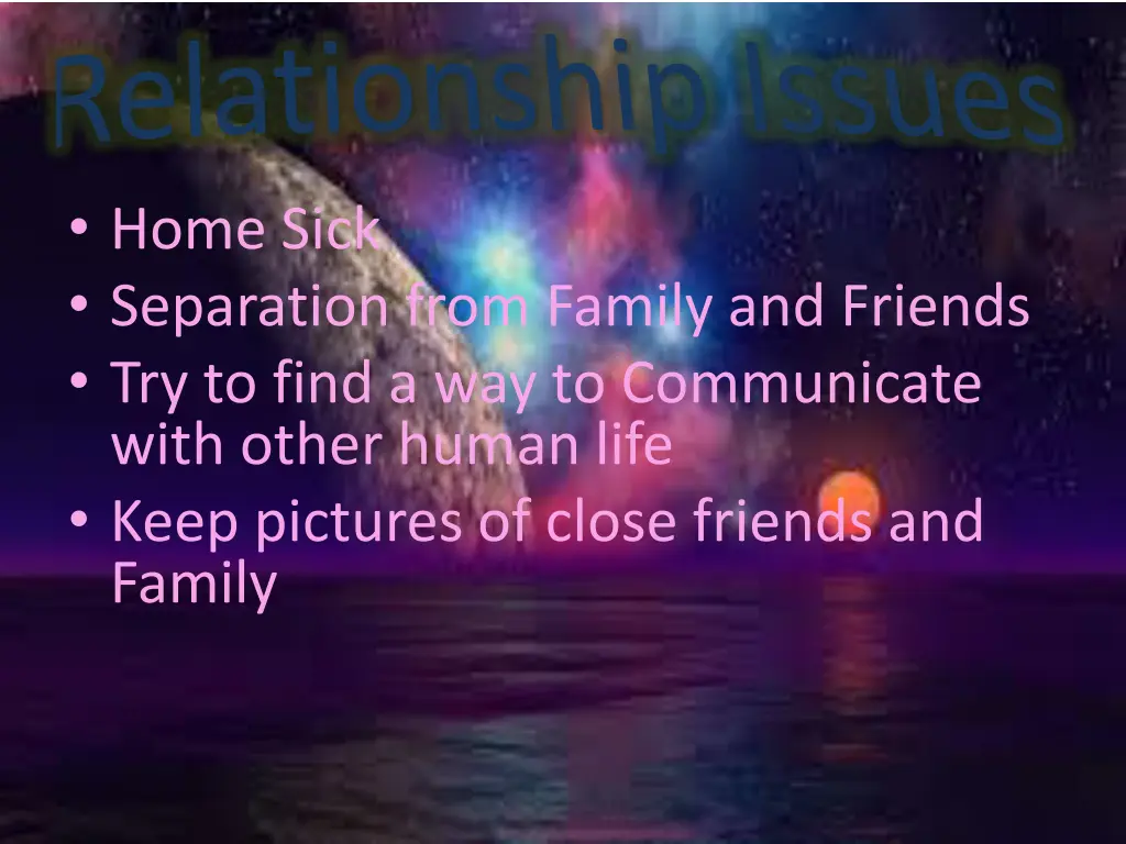 relationship issues home sick separation from