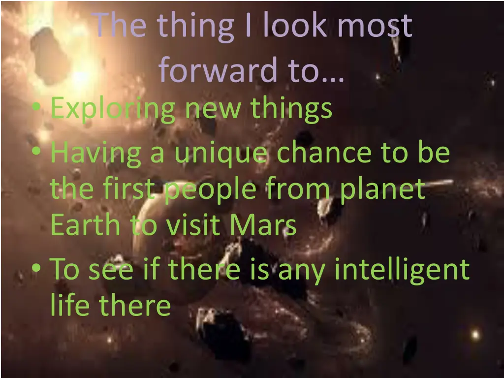 the thing i look most forward to