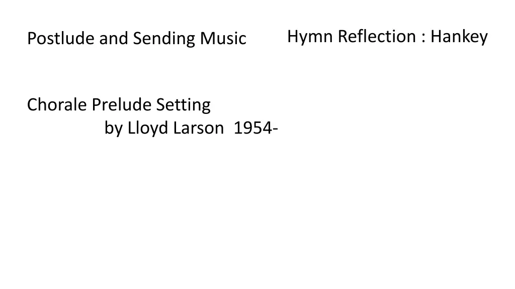hymn reflection hankey 1
