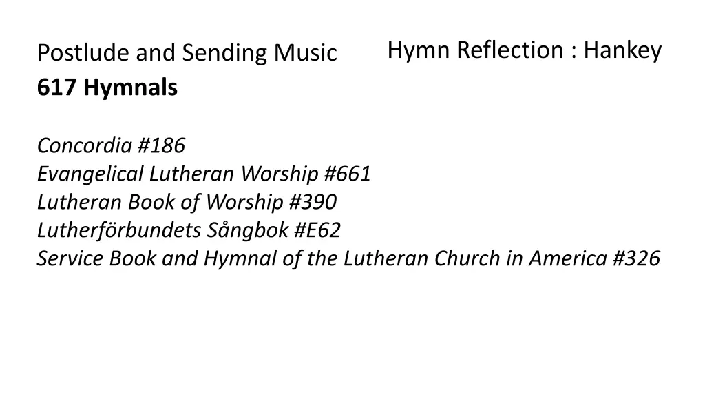 hymn reflection hankey