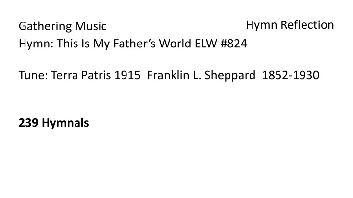 hymn reflection