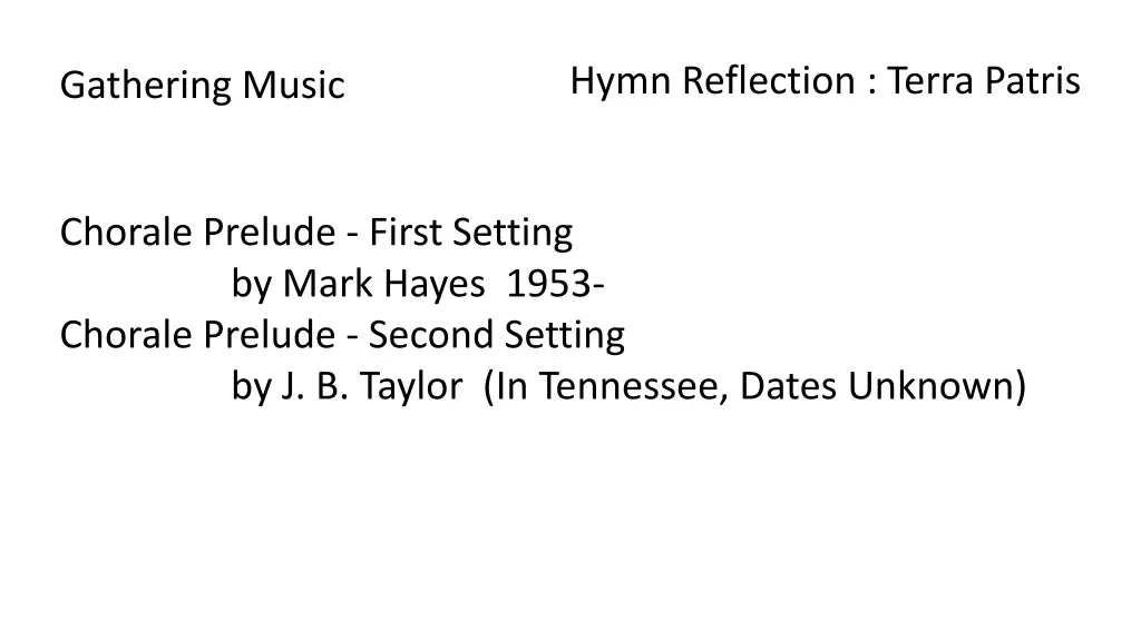 hymn reflection terra patris 1