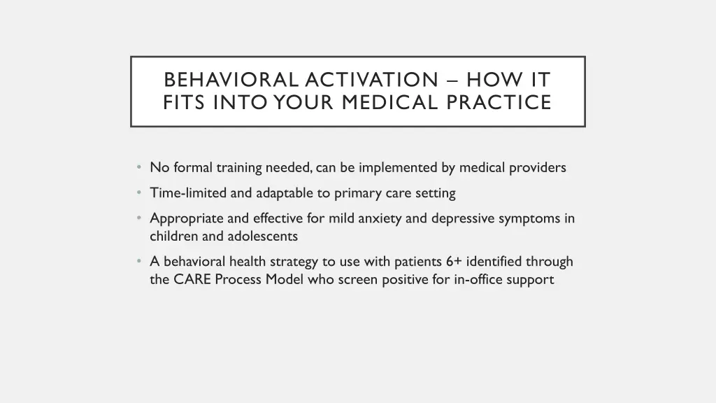 behavioral activation how it fits into your