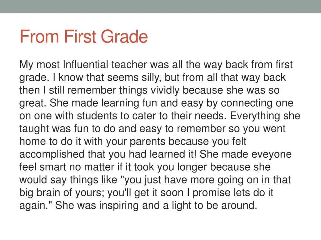 from first grade