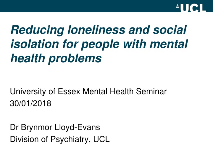 reducing loneliness and social isolation