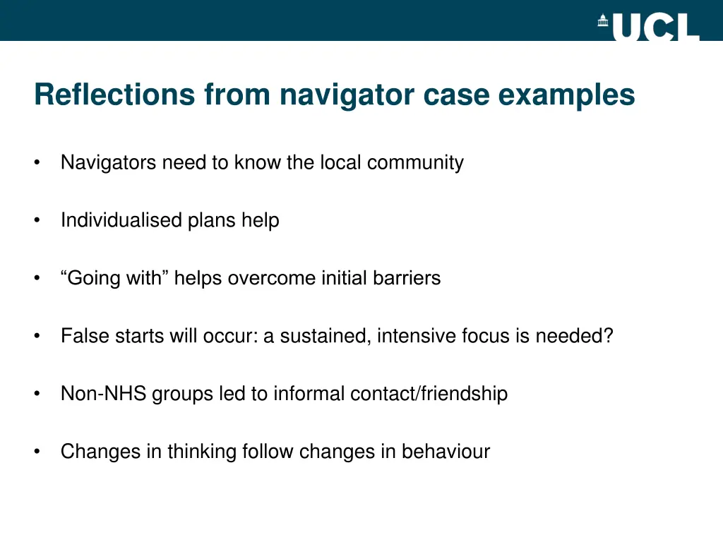 reflections from navigator case examples