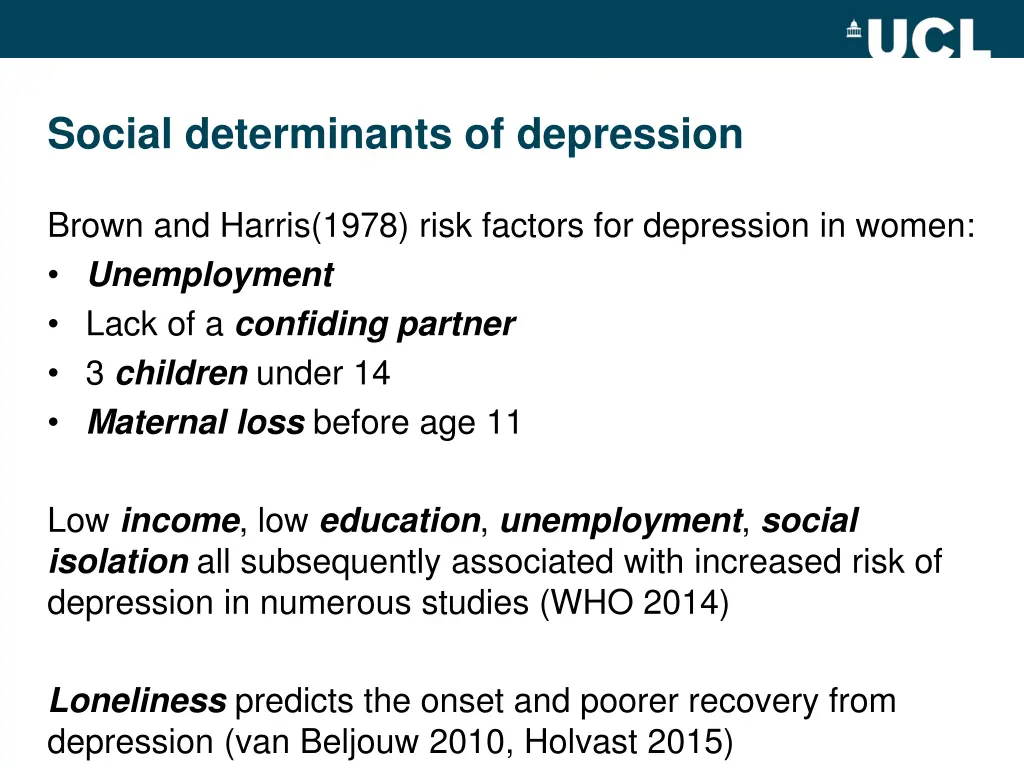 social determinants of depression