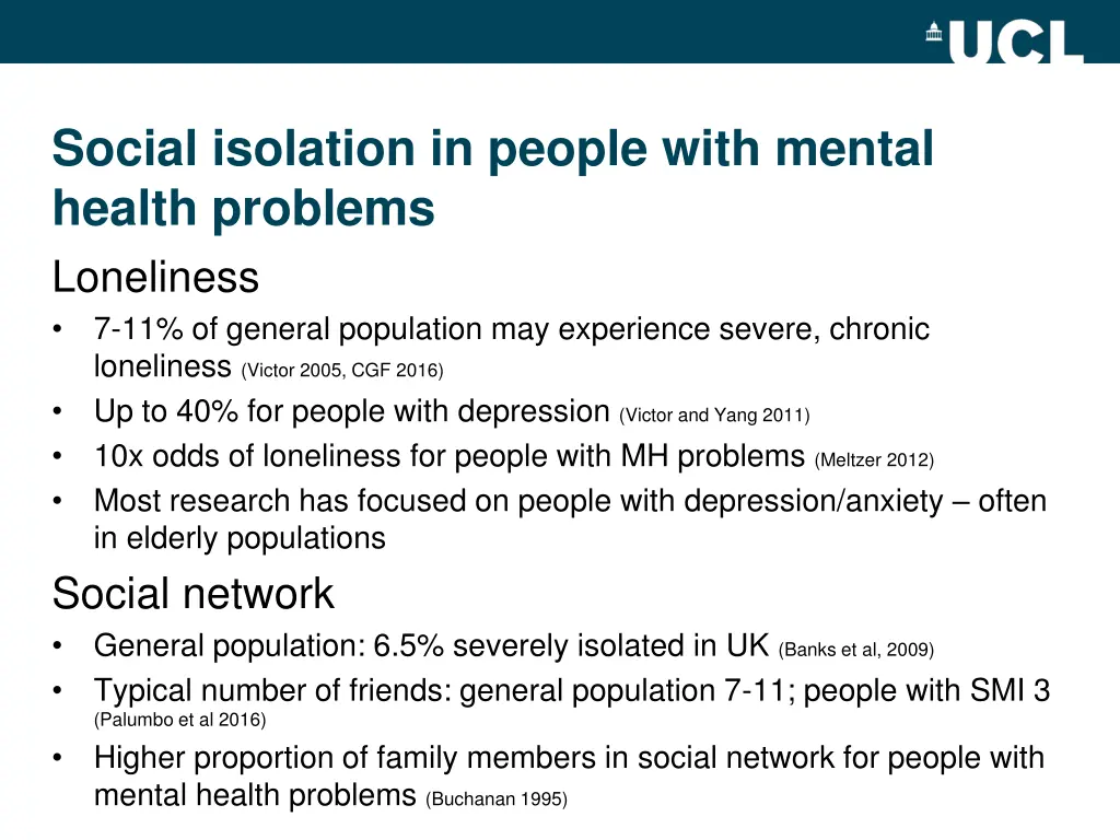 social isolation in people with mental health
