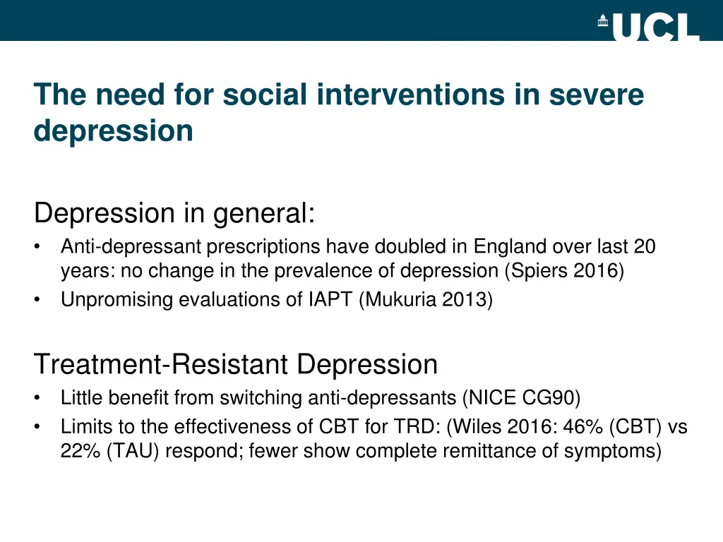 the need for social interventions in severe