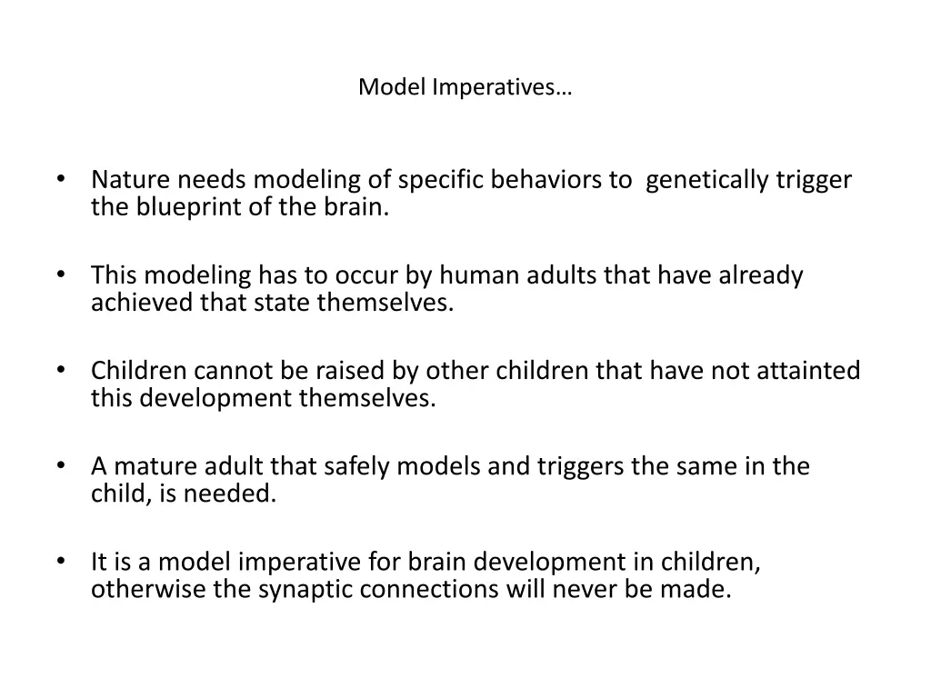 model imperatives