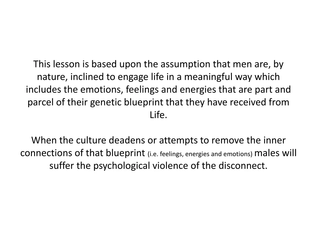 this lesson is based upon the assumption that