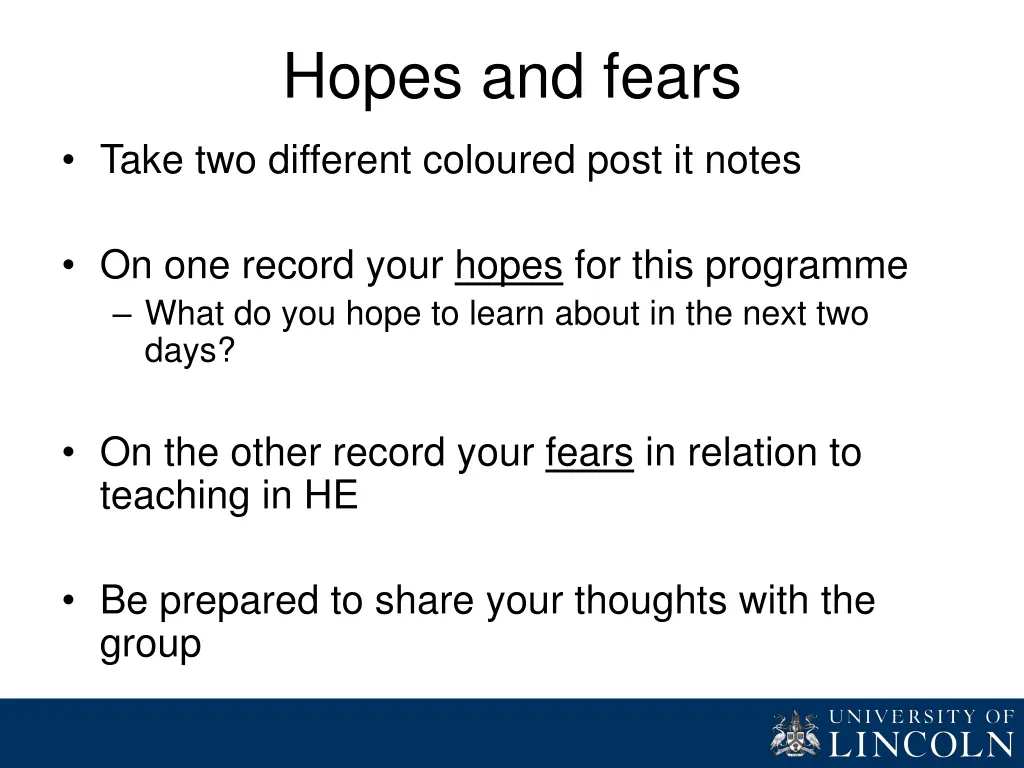 hopes and fears
