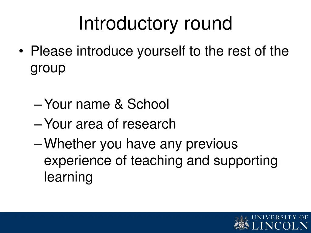 introductory round