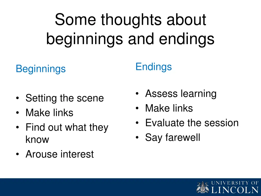 some thoughts about beginnings and endings