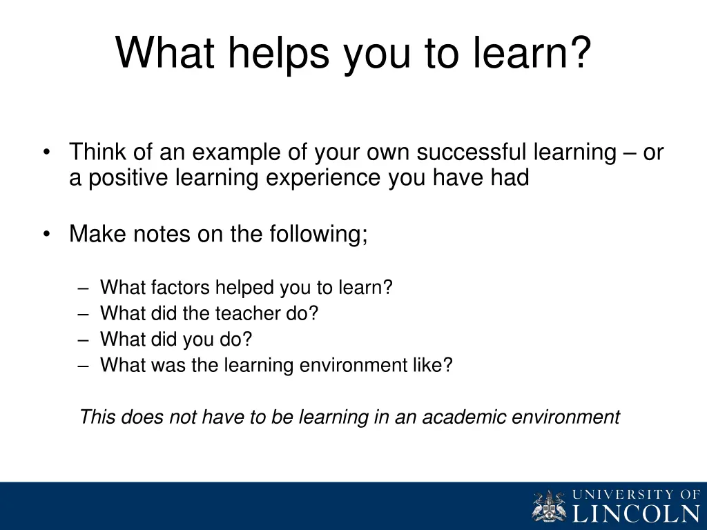 what helps you to learn