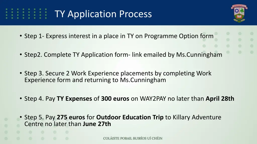 ty application process