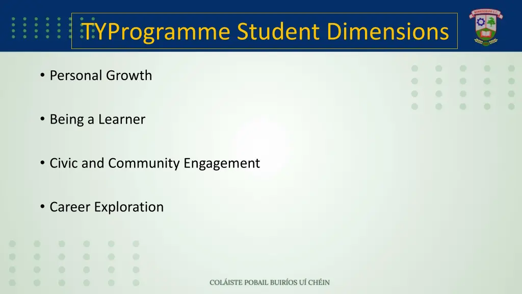 typrogramme student dimensions