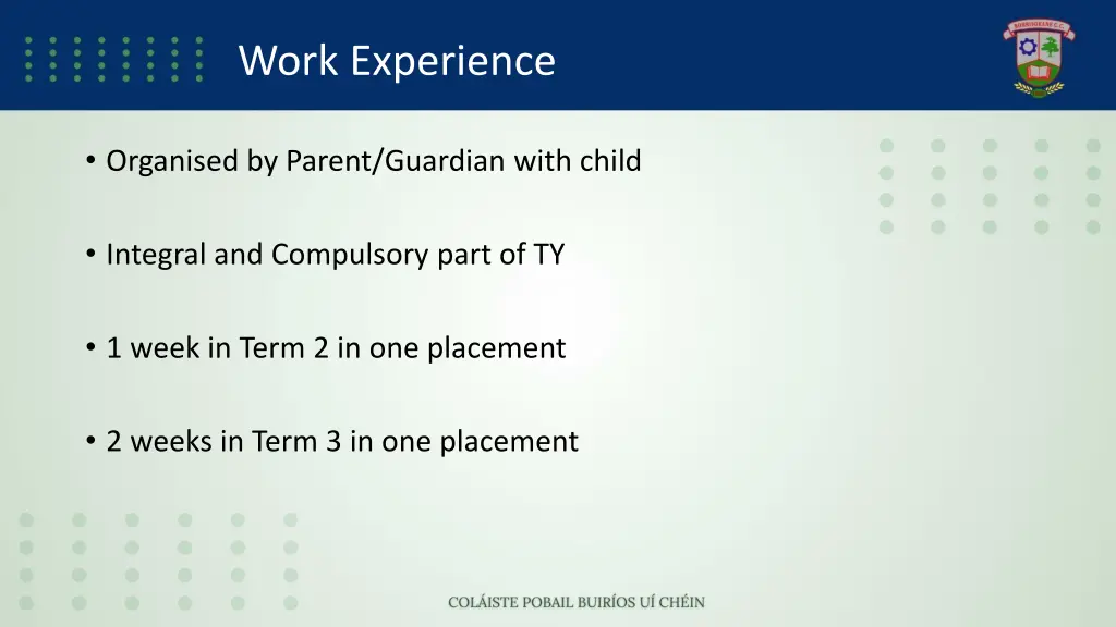 work experience