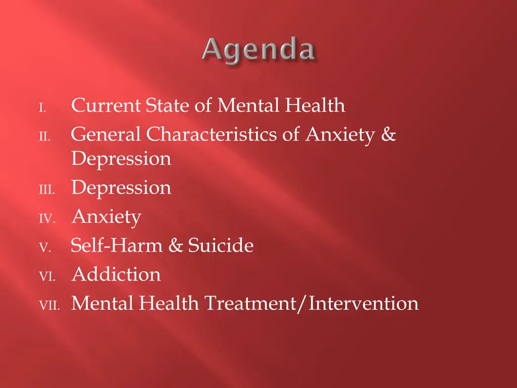 current state of mental health general